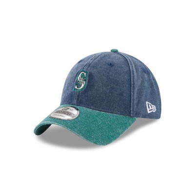 Sapca New Era Seattle Mariners MLB Rugged Canvas 9TWENTY Adjustable - Albastri